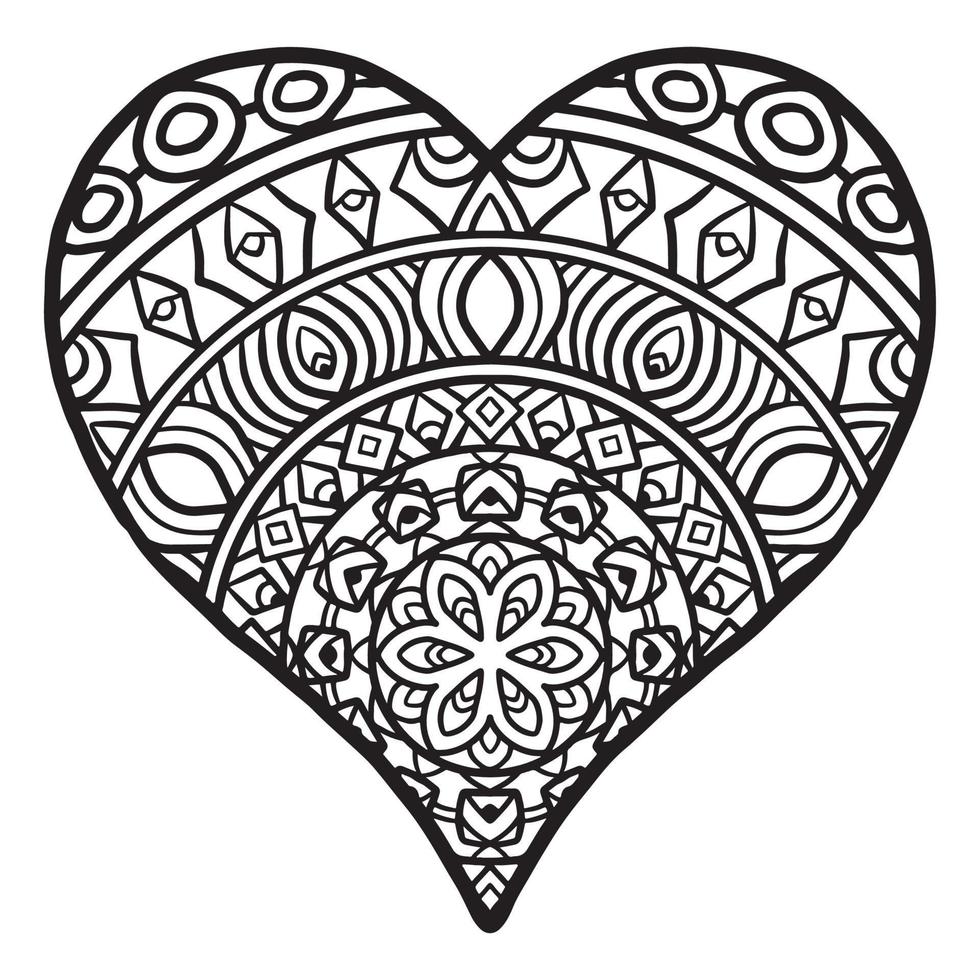 joli motif de doodle coeur d'amour vecteur