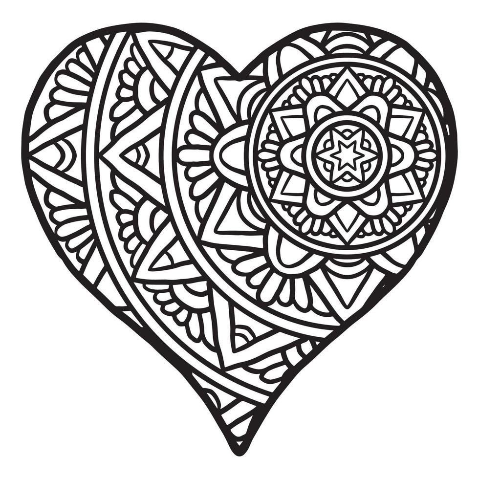 joli motif de doodle coeur d'amour vecteur