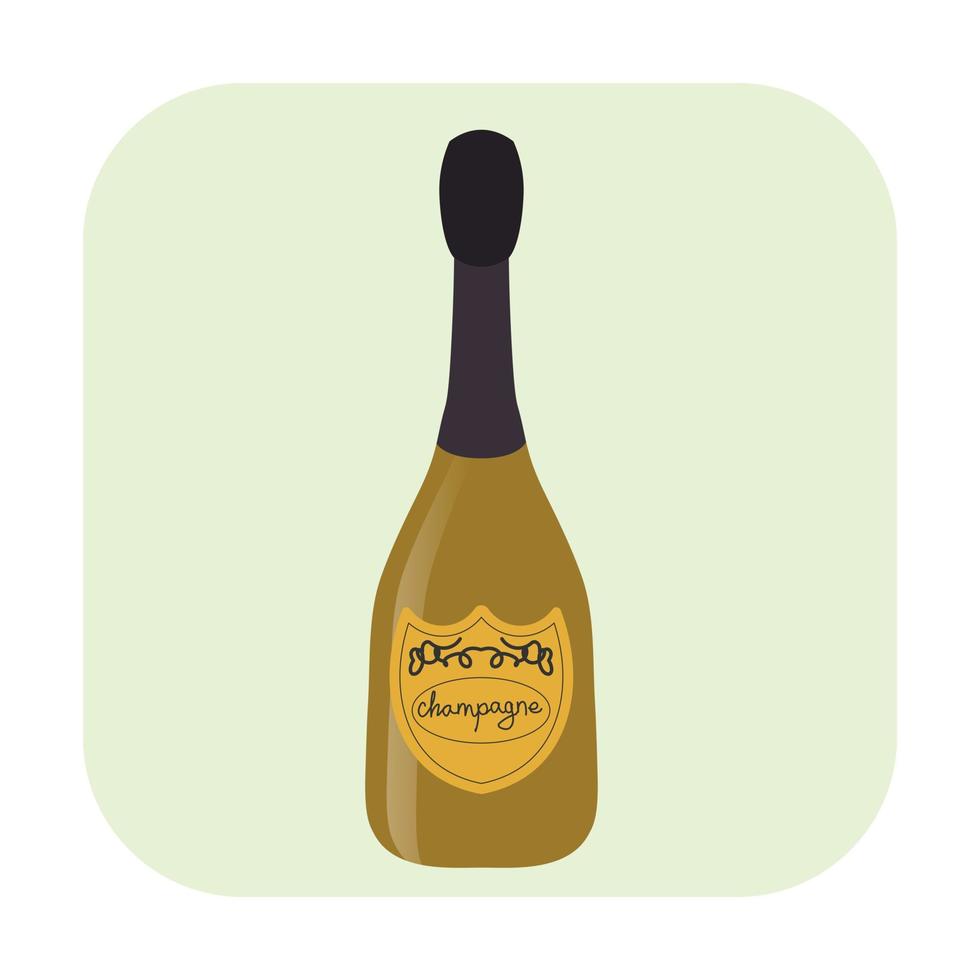 icône de dessin animé de bouteille de champagne vecteur