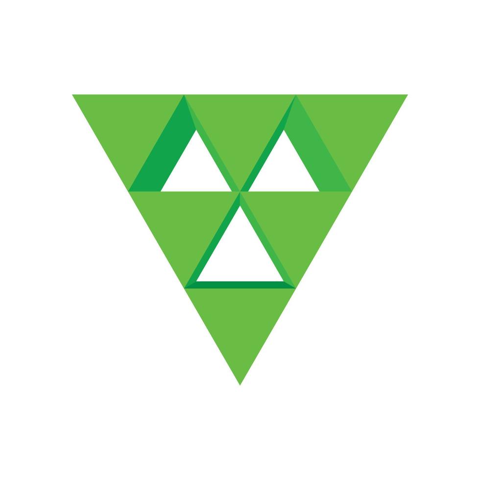 icône de dessin animé flèche triangle vert vecteur