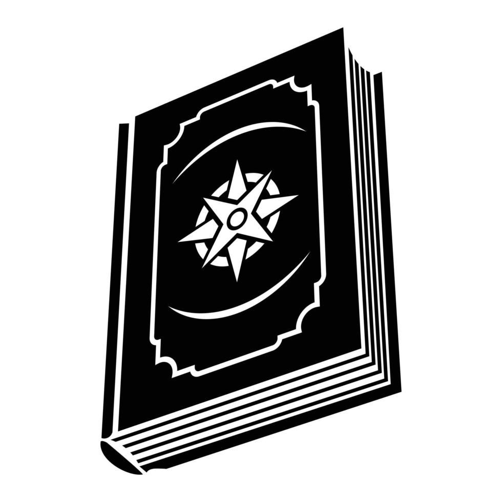 livre avec étoile à huit branches sur la couverture vecteur