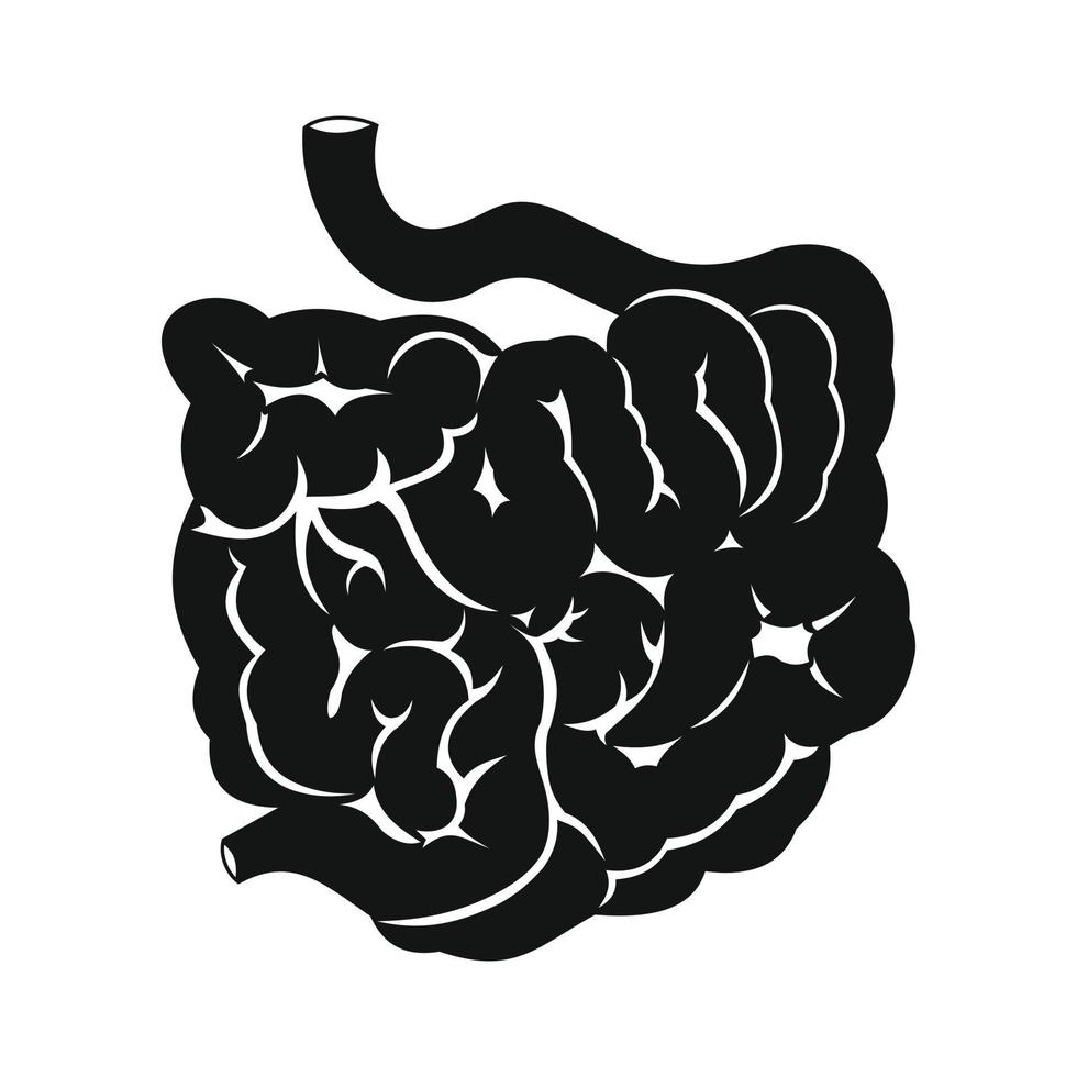 icône noire de l'intestin grêle vecteur
