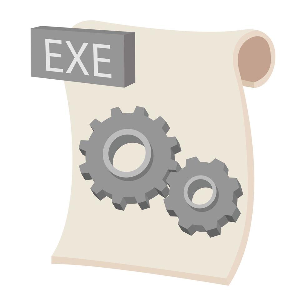 icône de fichier texte d'extension exe, style cartoon vecteur
