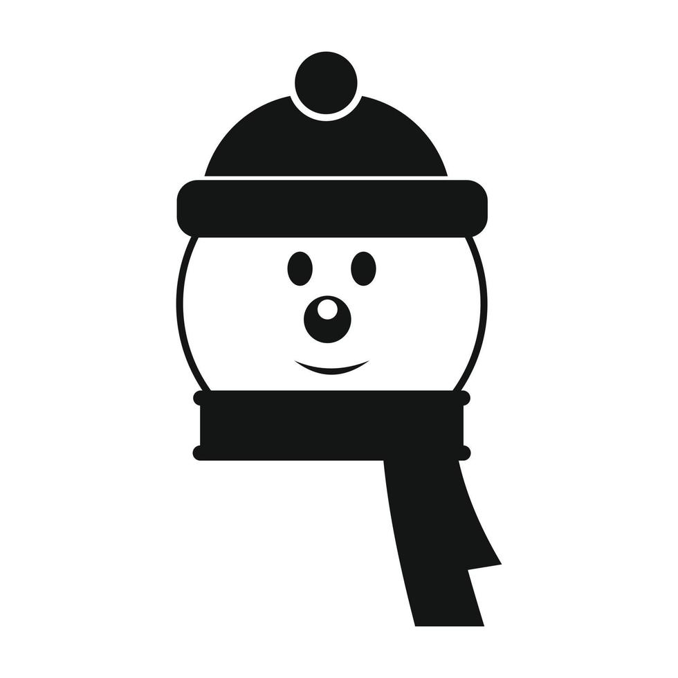 icône simple tête de bonhomme de neige vecteur
