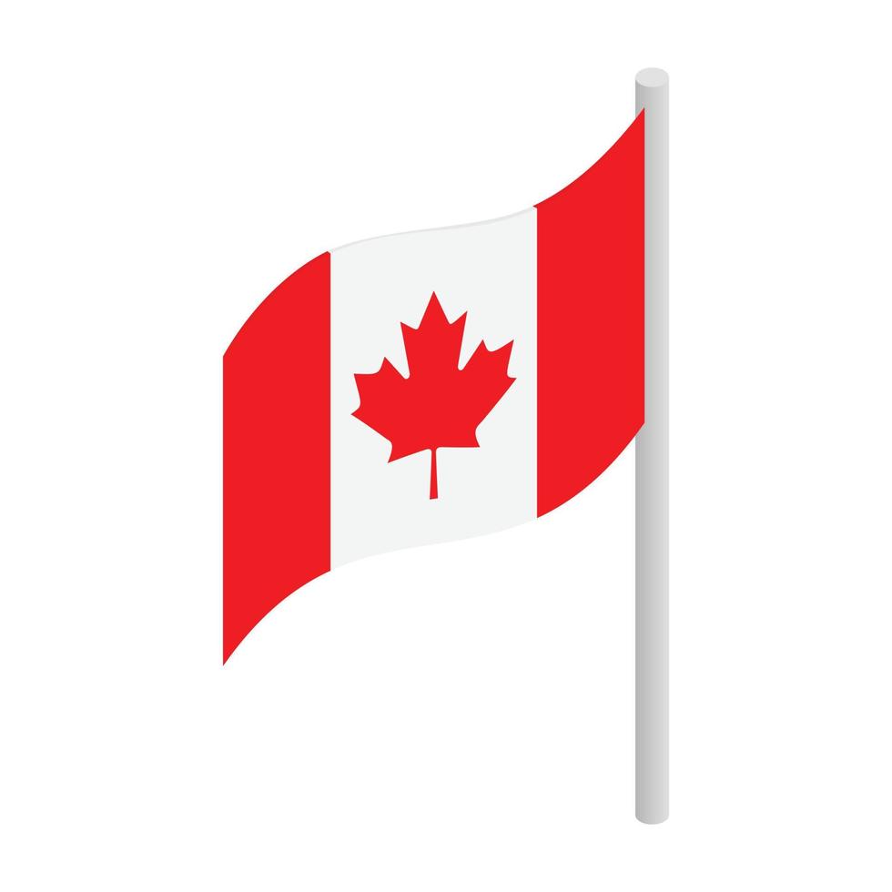 icône du drapeau du canada, style 3d isométrique vecteur