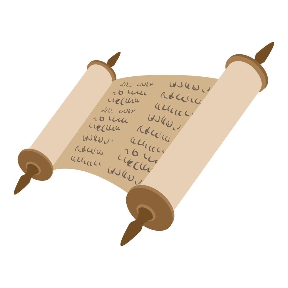 icône de dessin animé de rouleau de torah vecteur