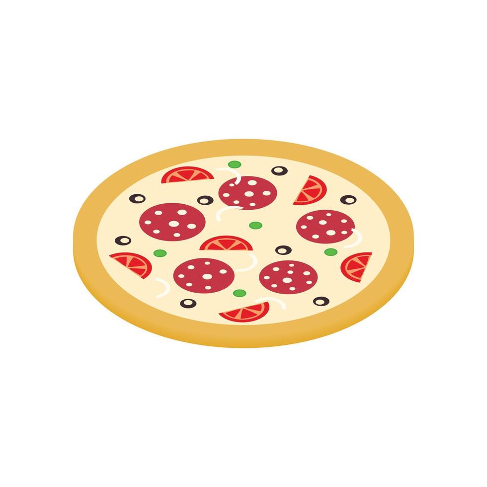 icône de pizza dans un style 3d isométrique vecteur