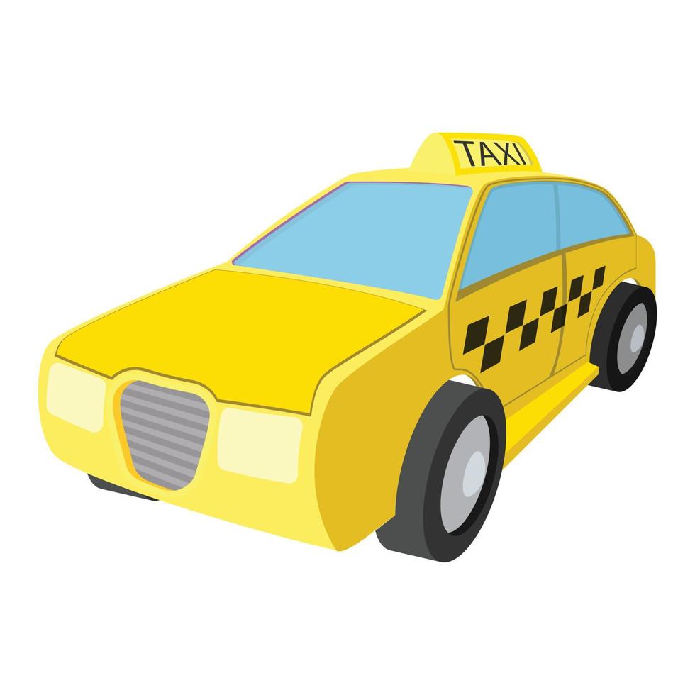 icône de dessin animé de voiture de taxi vecteur