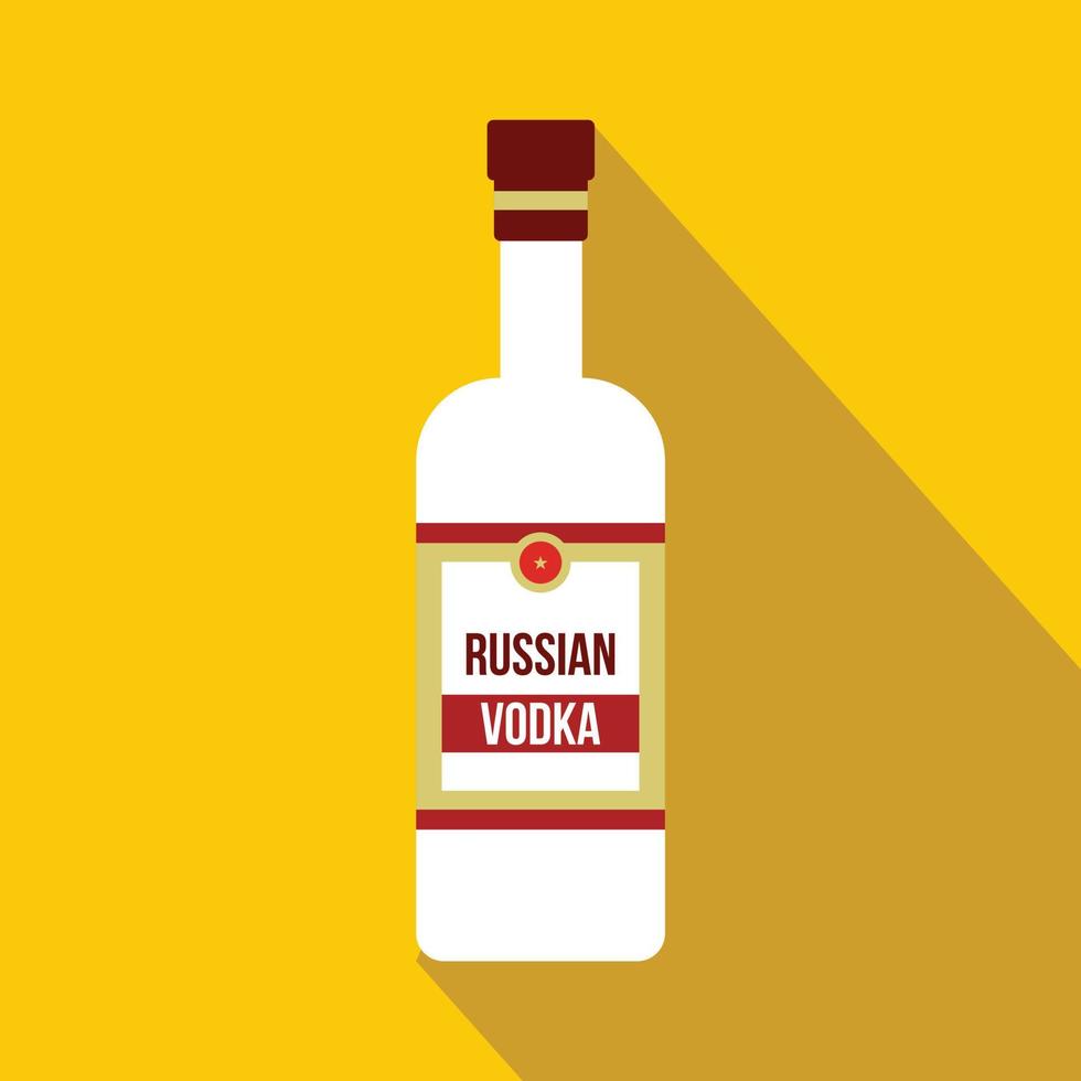 icône de bouteille de vodka, style plat vecteur