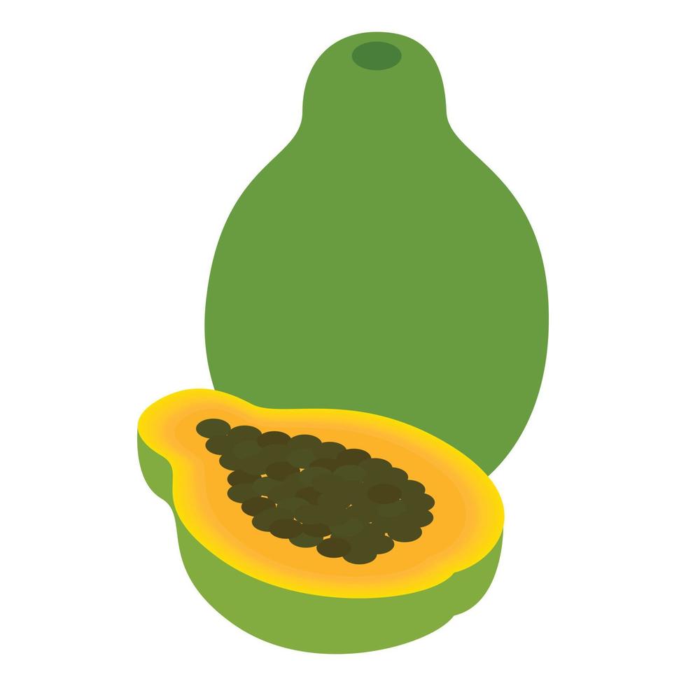 icône de fruit de papaye, style 3d isométrique vecteur