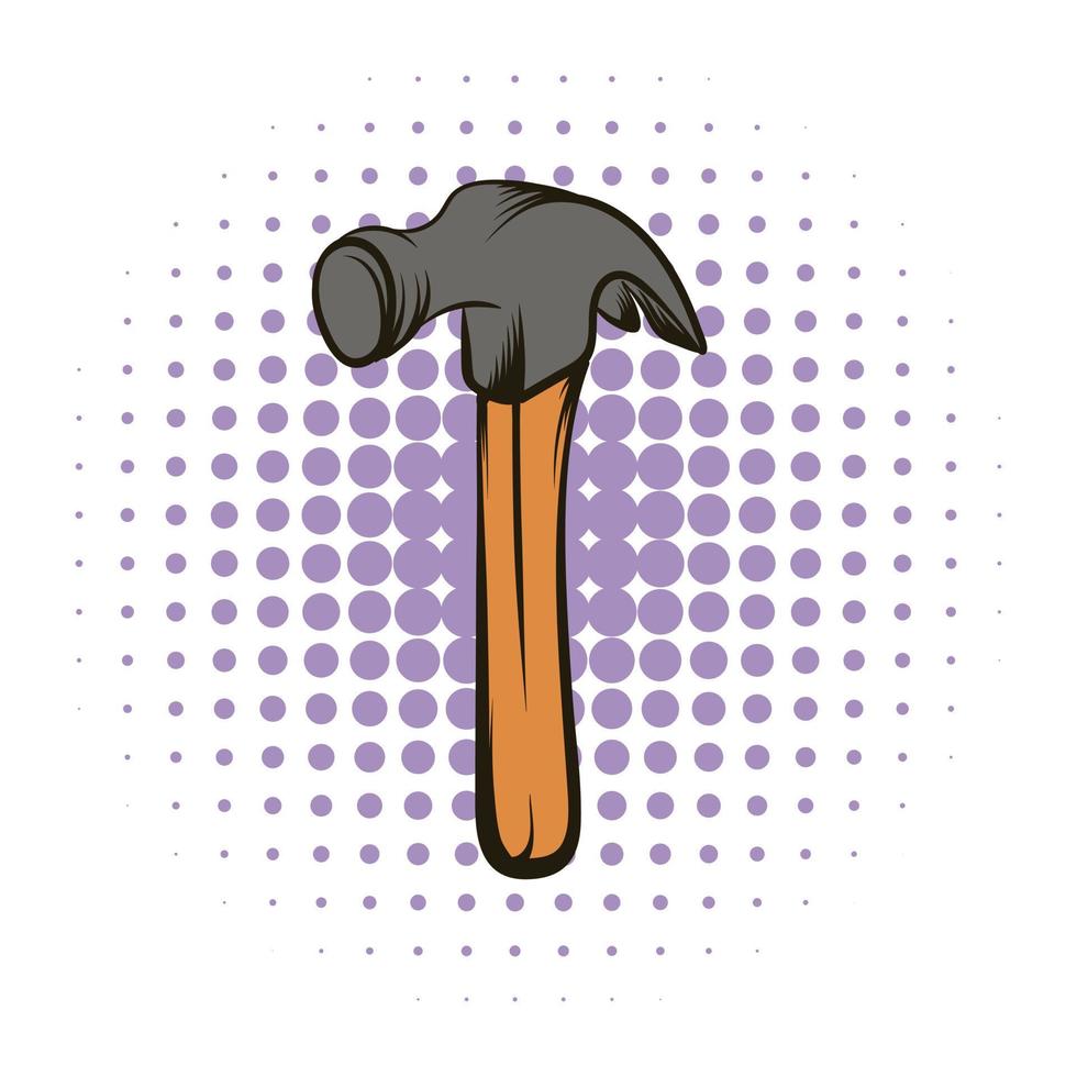 L'icône de la bande dessinée de l'outil marteau vecteur