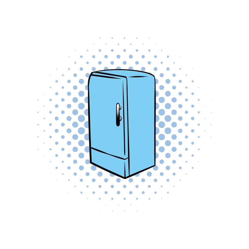 icône de bande dessinée de réfrigérateur bleu vecteur