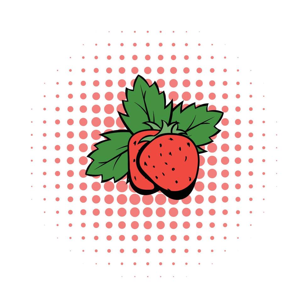 icône de la bande dessinée aux fraises vecteur