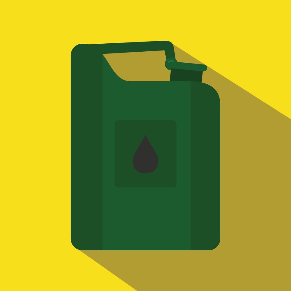 icône plate d'huile de jerrycan vert vecteur