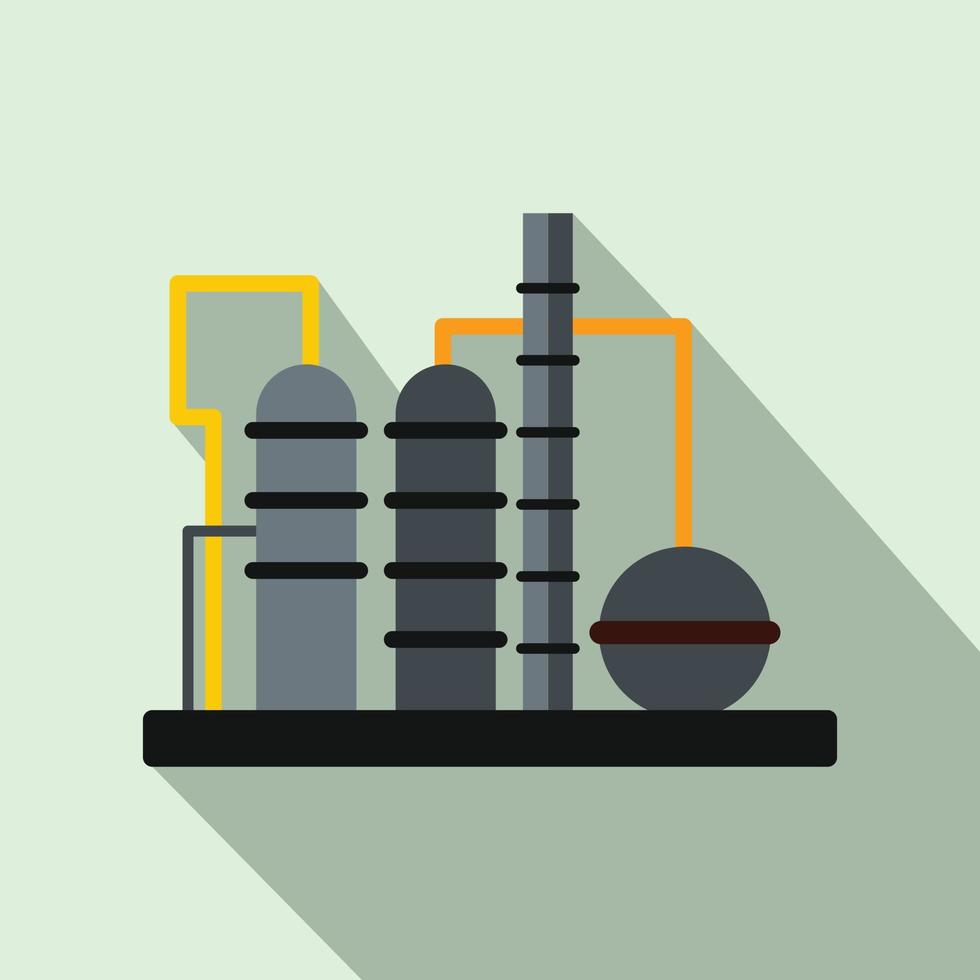 icône plate de raffinerie de pétrole vecteur