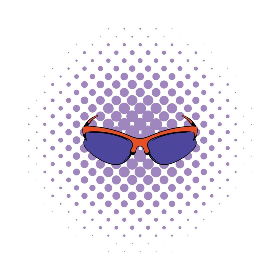 icône de lunettes de soleil, style bande dessinée vecteur