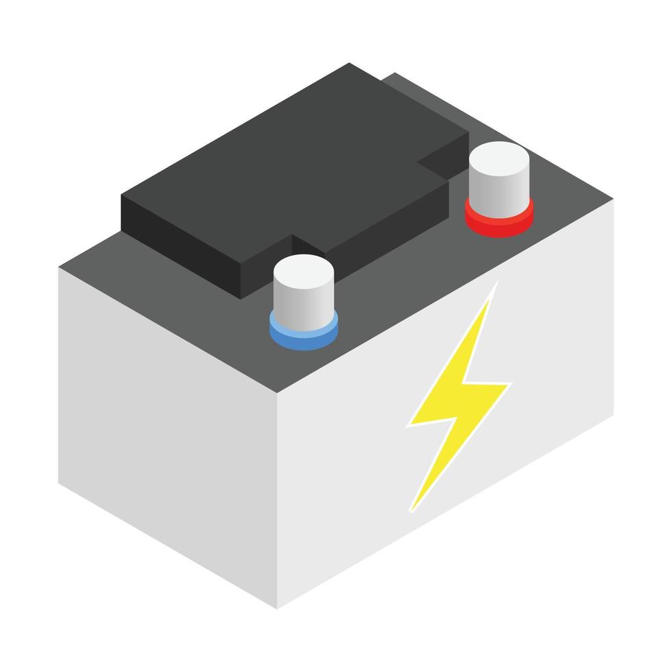 icône 3d isométrique de la batterie vecteur