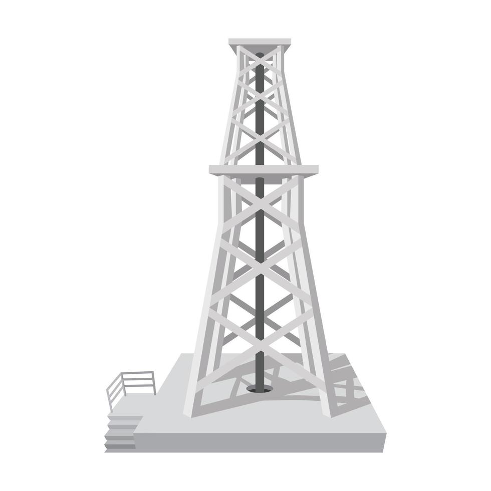 icône de dessin animé de plate-forme pétrolière vecteur