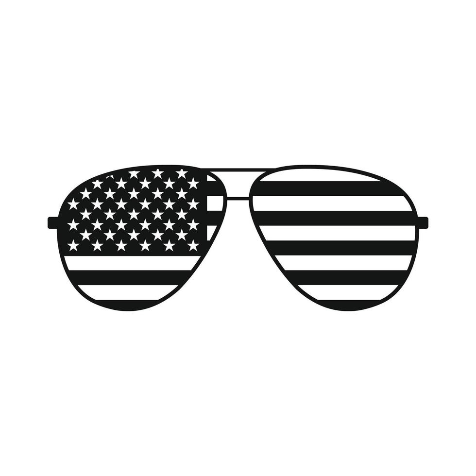 icône de lunettes de drapeau américain vecteur