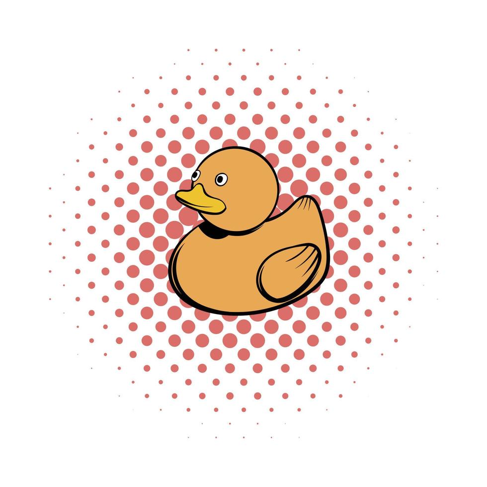 L'icône de la bande dessinée bébé canard en caoutchouc vecteur