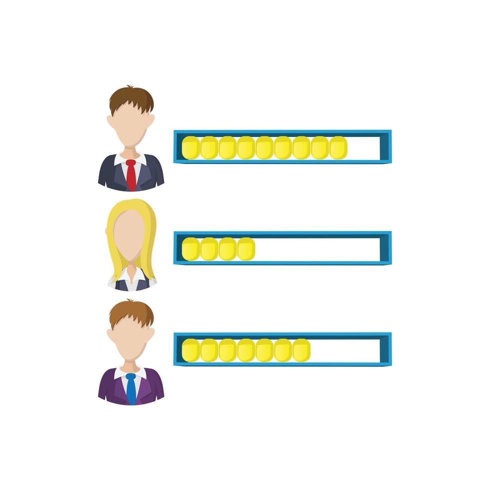 icône de classement des employés de bureau, style cartoon vecteur