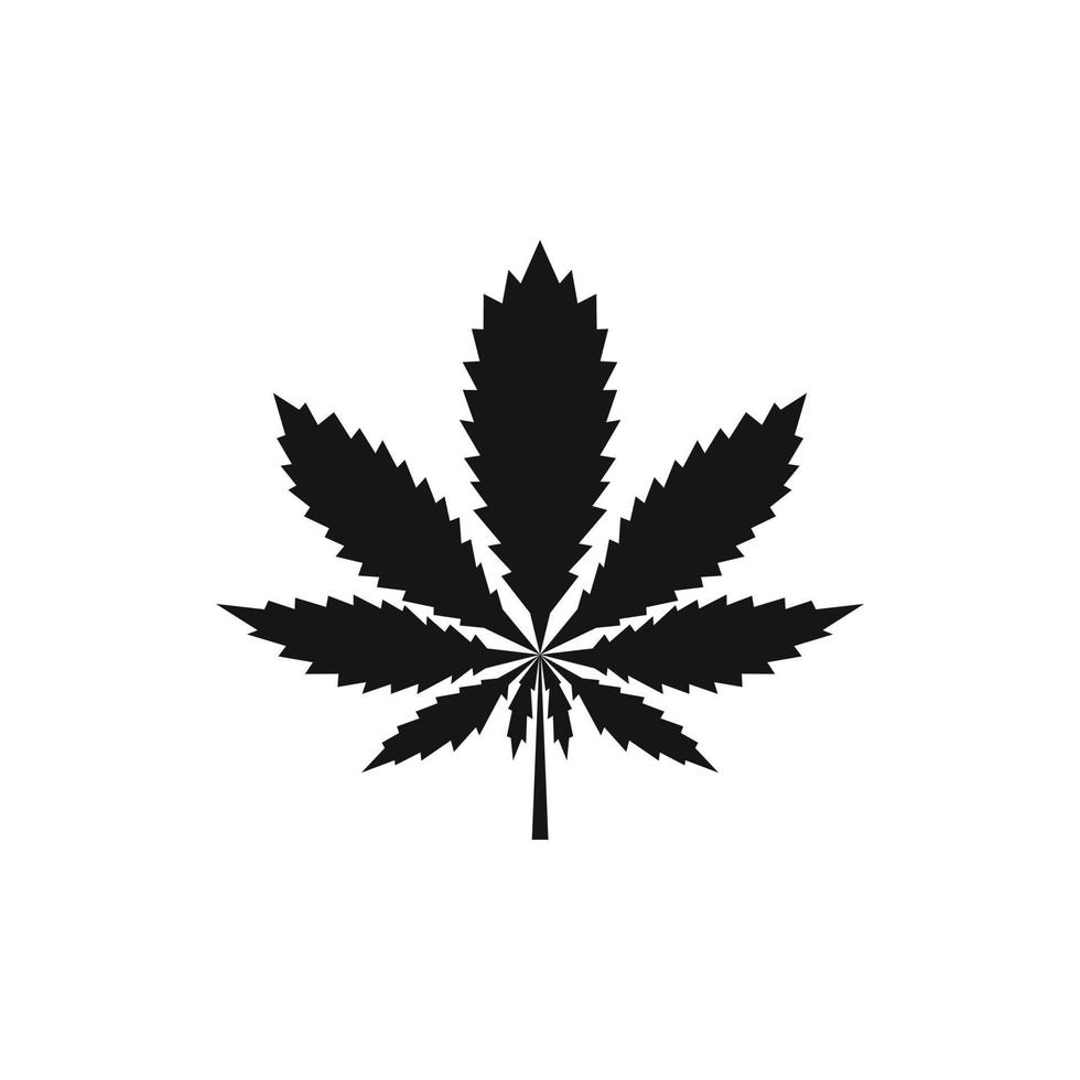 icône de feuille de marijuana, style simple vecteur