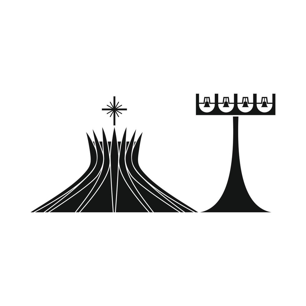icône de la cathédrale métropolitaine du brésil vecteur