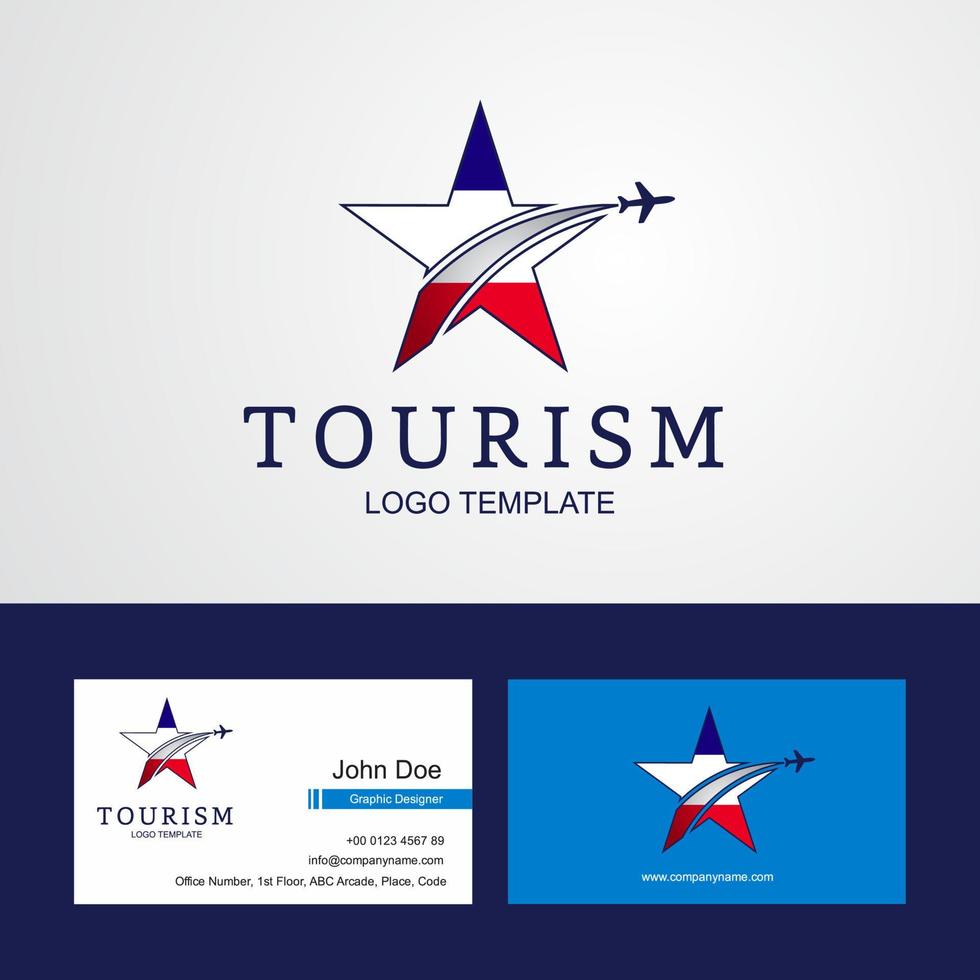 voyage los altos drapeau créatif star logo et conception de carte de visite vecteur