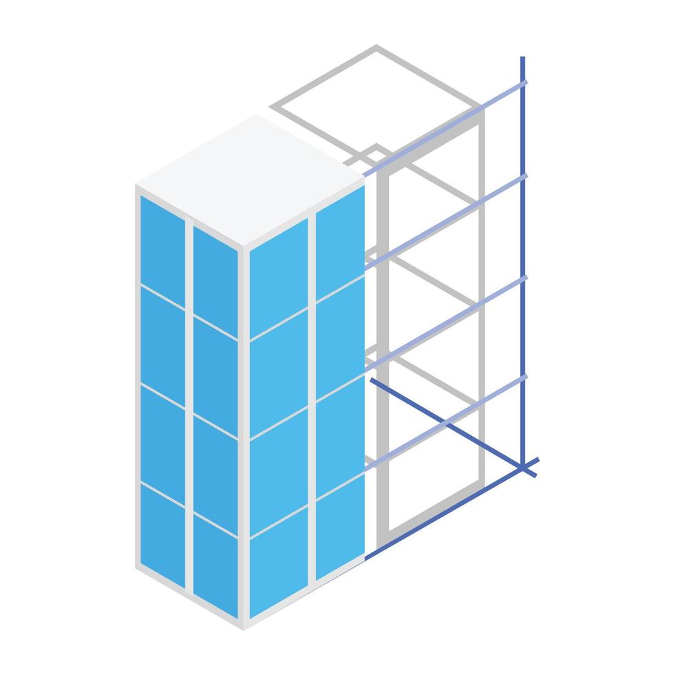 icône de construction de bâtiments, style 3d isométrique vecteur