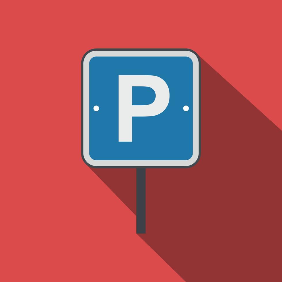 icône plate de panneau de signalisation de stationnement vecteur