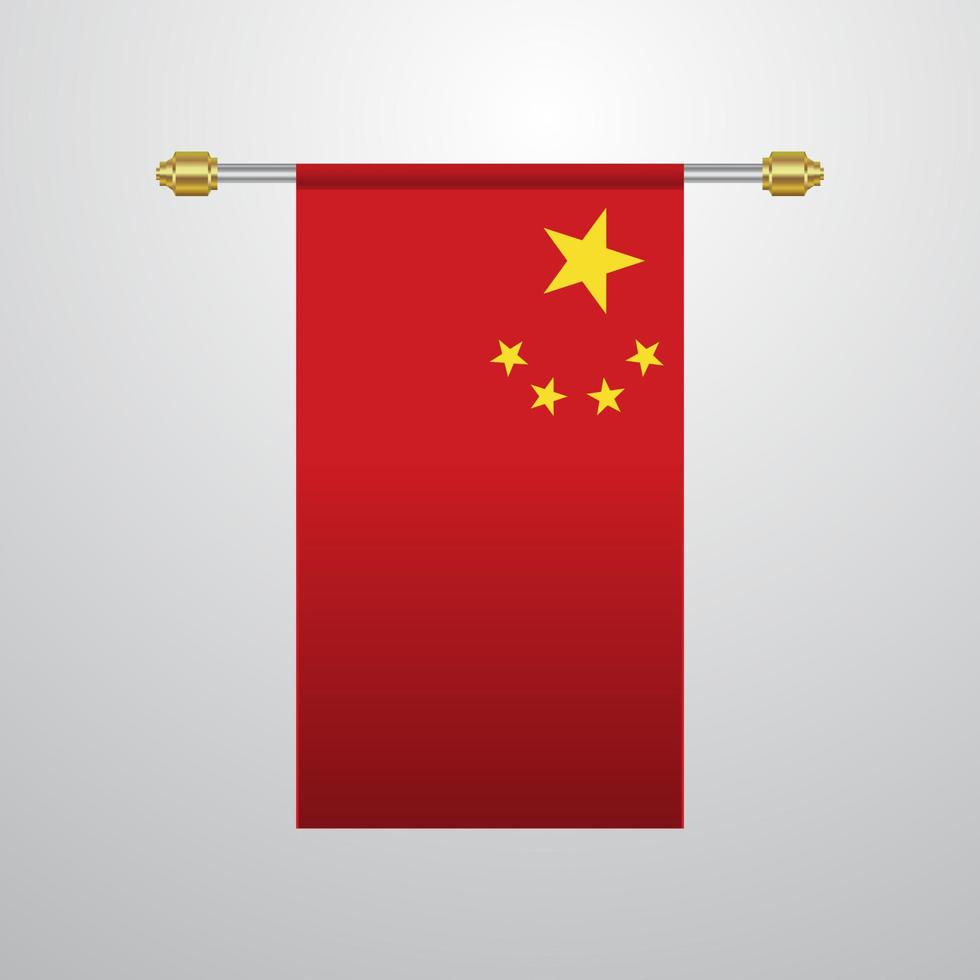 drapeau suspendu de la chine vecteur