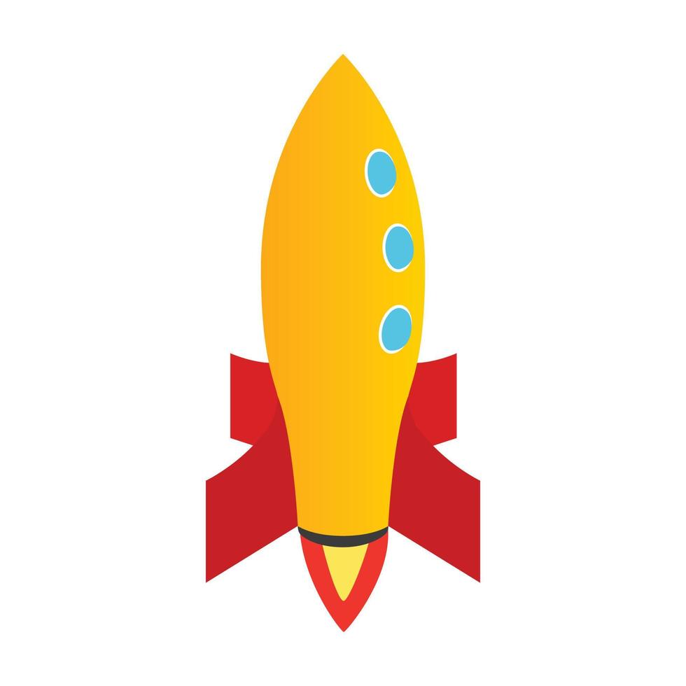 icône de fusée orange, style 3d isométrique vecteur