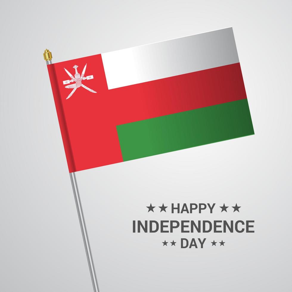 conception typographique de la fête de l'indépendance d'oman avec vecteur de drapeau