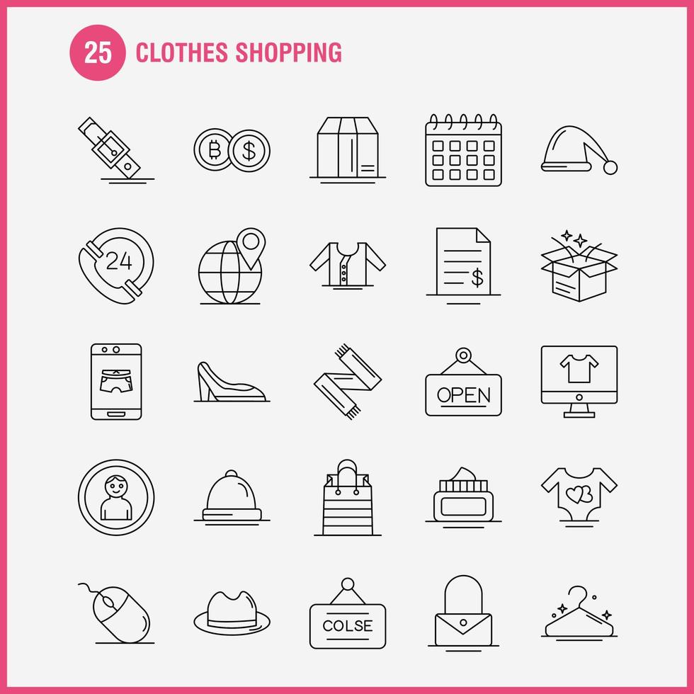 icône de ligne de magasinage de vêtements pour l'impression Web et le kit uxui mobile tel que les achats en ligne mobiles sous le fichier d'usure vecteur de pack de pictogrammes beauté dollar