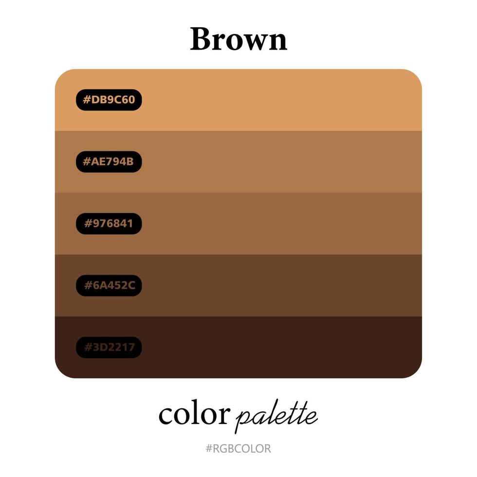 palettes de couleurs brunes avec précision avec codes, parfaites pour une utilisation par les illustrateurs vecteur