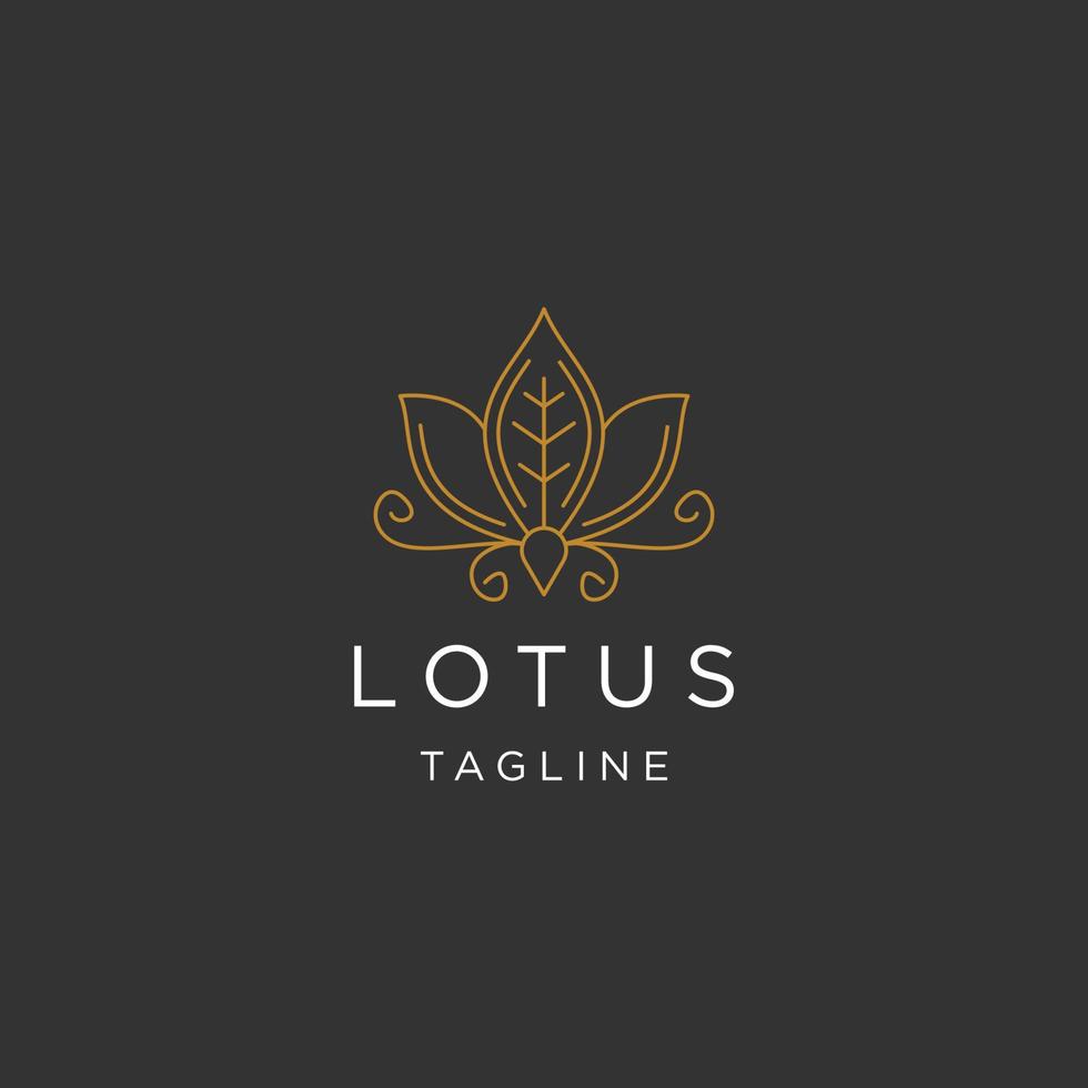 fleur de lotus ligne logo icône modèle de conception vecteur plat