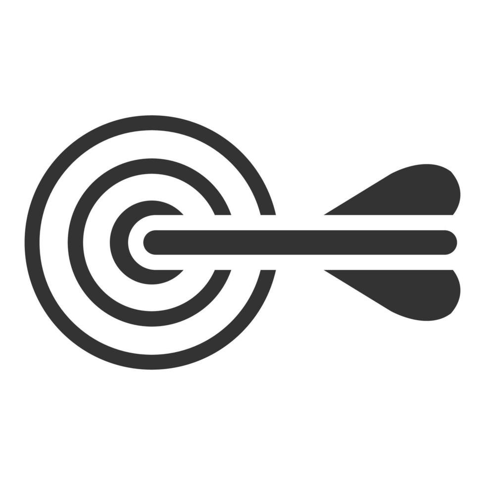 icône flèche noire et blanche bullseye vecteur