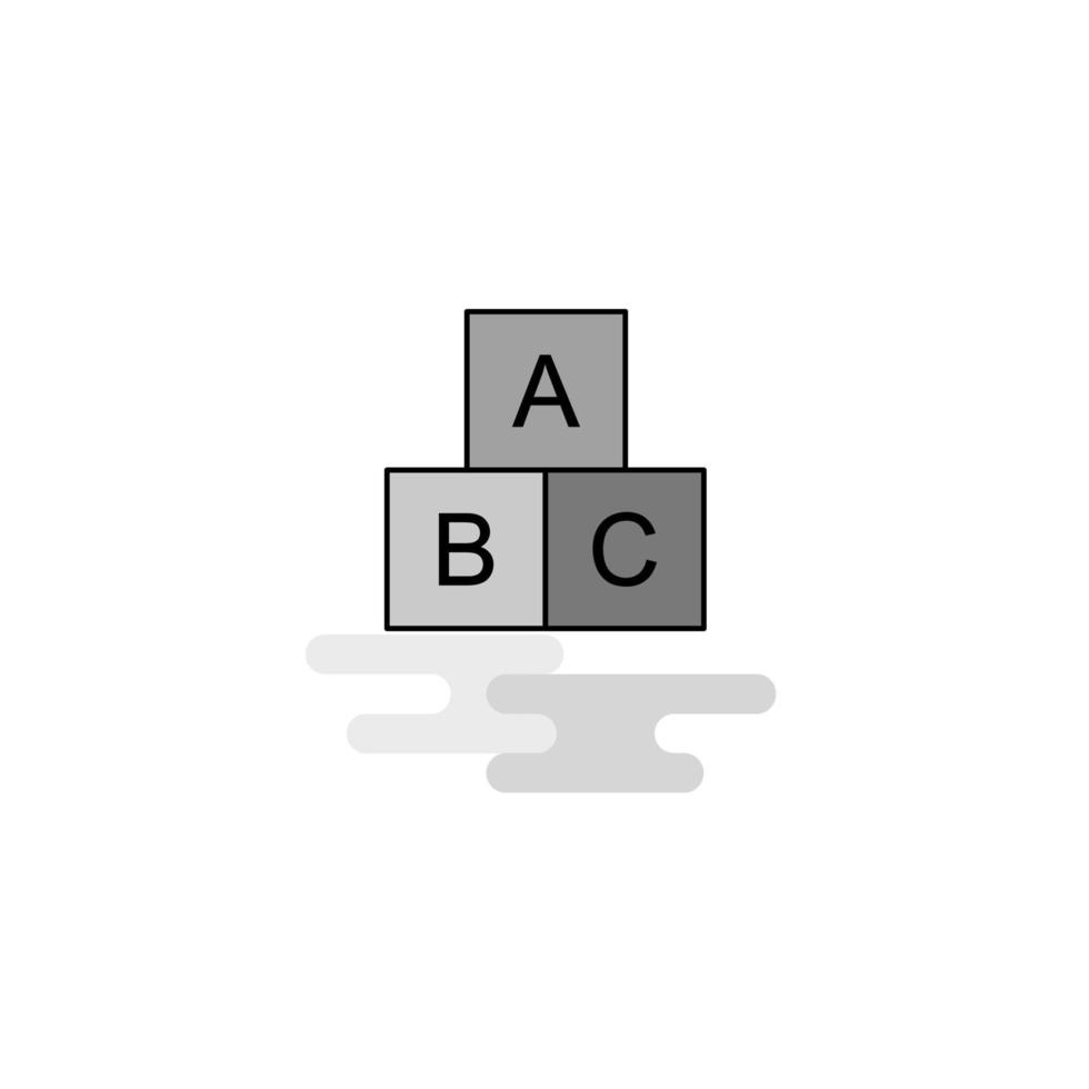 alphabets blocs icône web ligne plate remplie icône grise vecteur