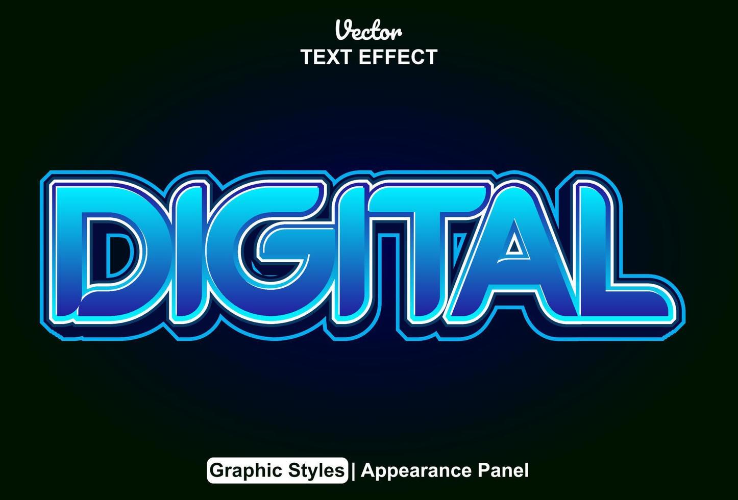 effets de texte numériques avec des styles graphiques et peuvent être modifiés. vecteur