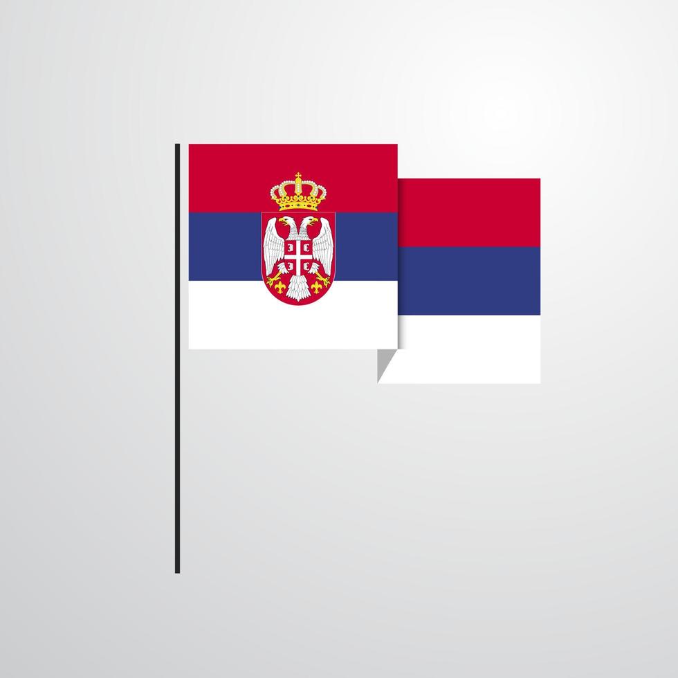 vecteur de conception de drapeau agitant la serbie