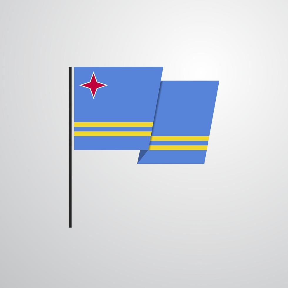 vecteur de conception de drapeau agitant aruba