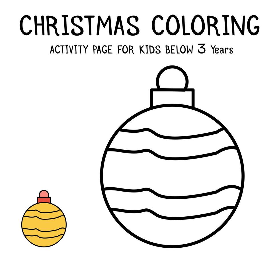 Livre d'activités de coloriage de Noël pour les enfants de moins de 3 ans vecteur