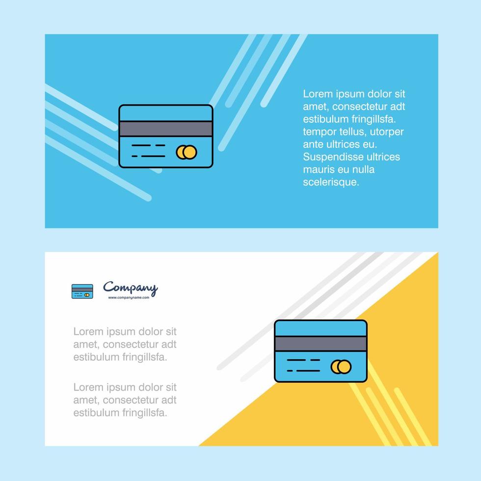 modèle de bannière d'entreprise abstraite de carte de crédit bannière d'entreprise publicitaire horizontale vecteur