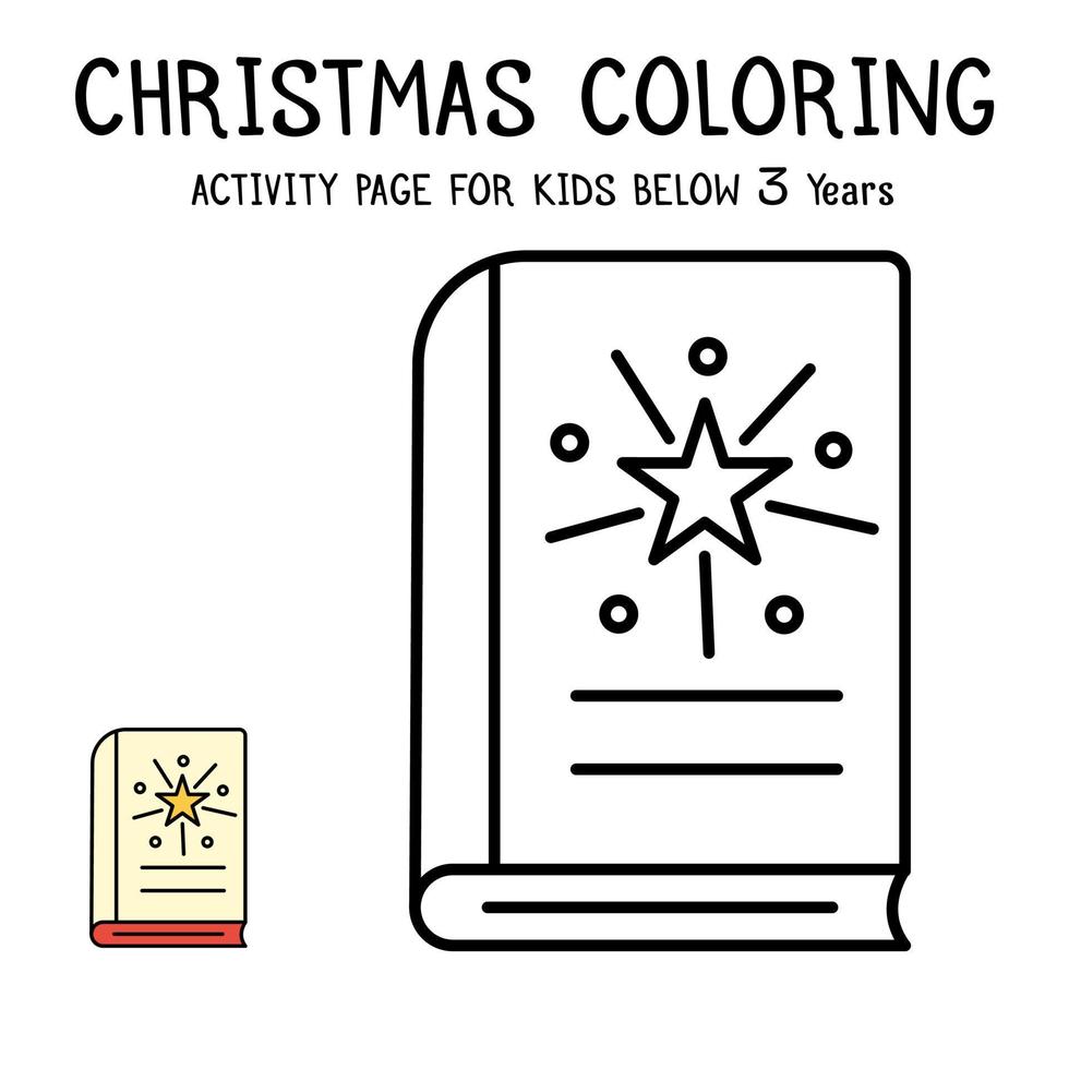 Livre d'activités de coloriage de Noël pour les enfants de moins de 3 ans vecteur