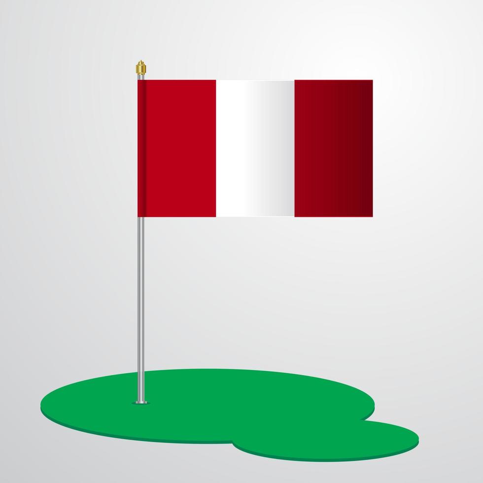 mât du drapeau du Pérou vecteur