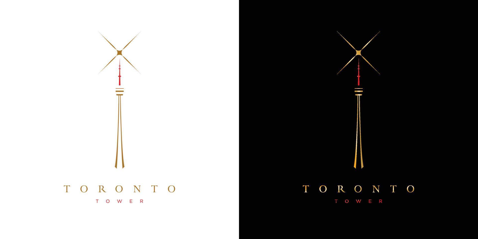 création de logo de la tour de la ville de toronto moderne et luxueuse vecteur