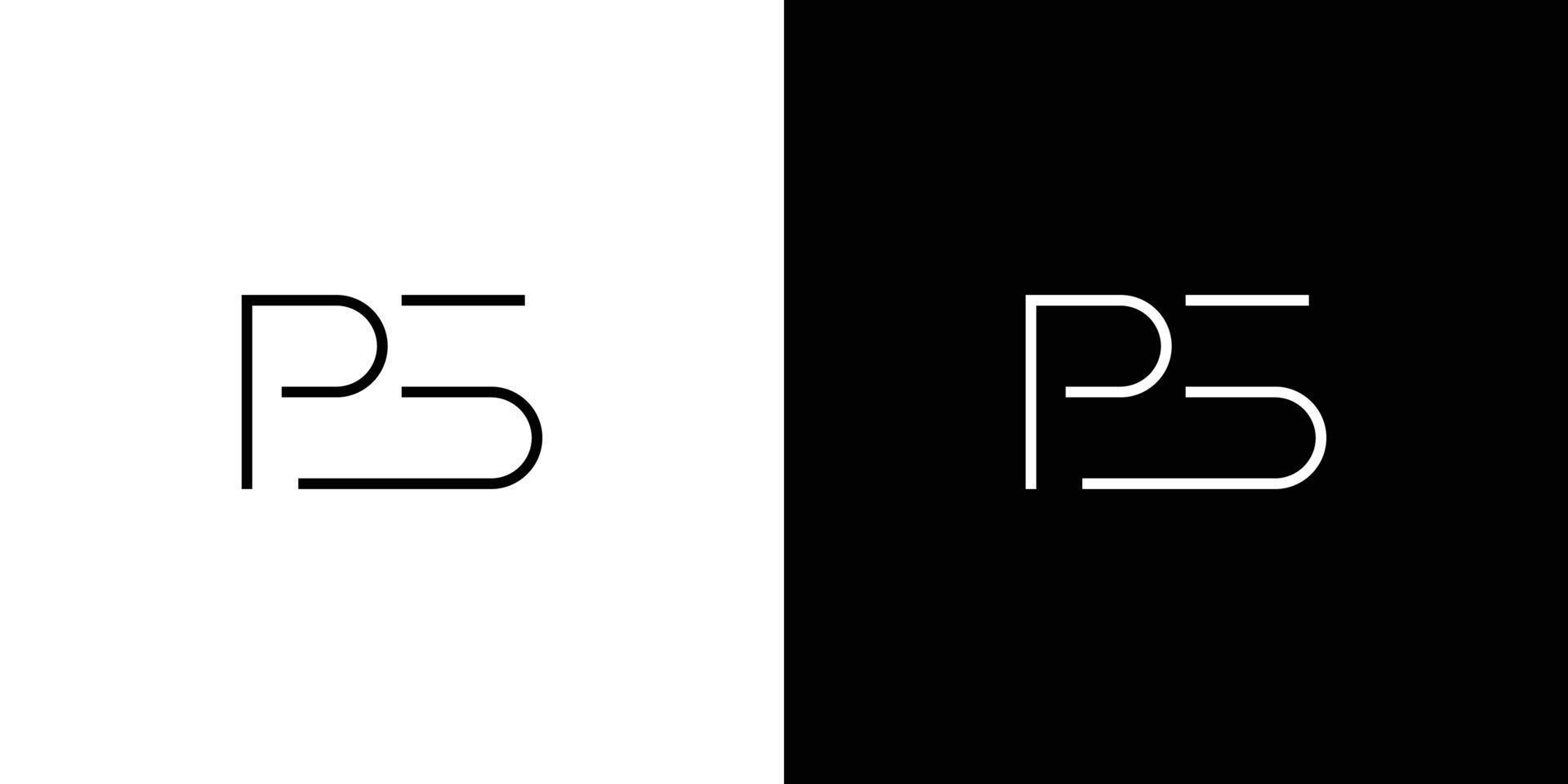 création de logo initiales ps simple et moderne vecteur