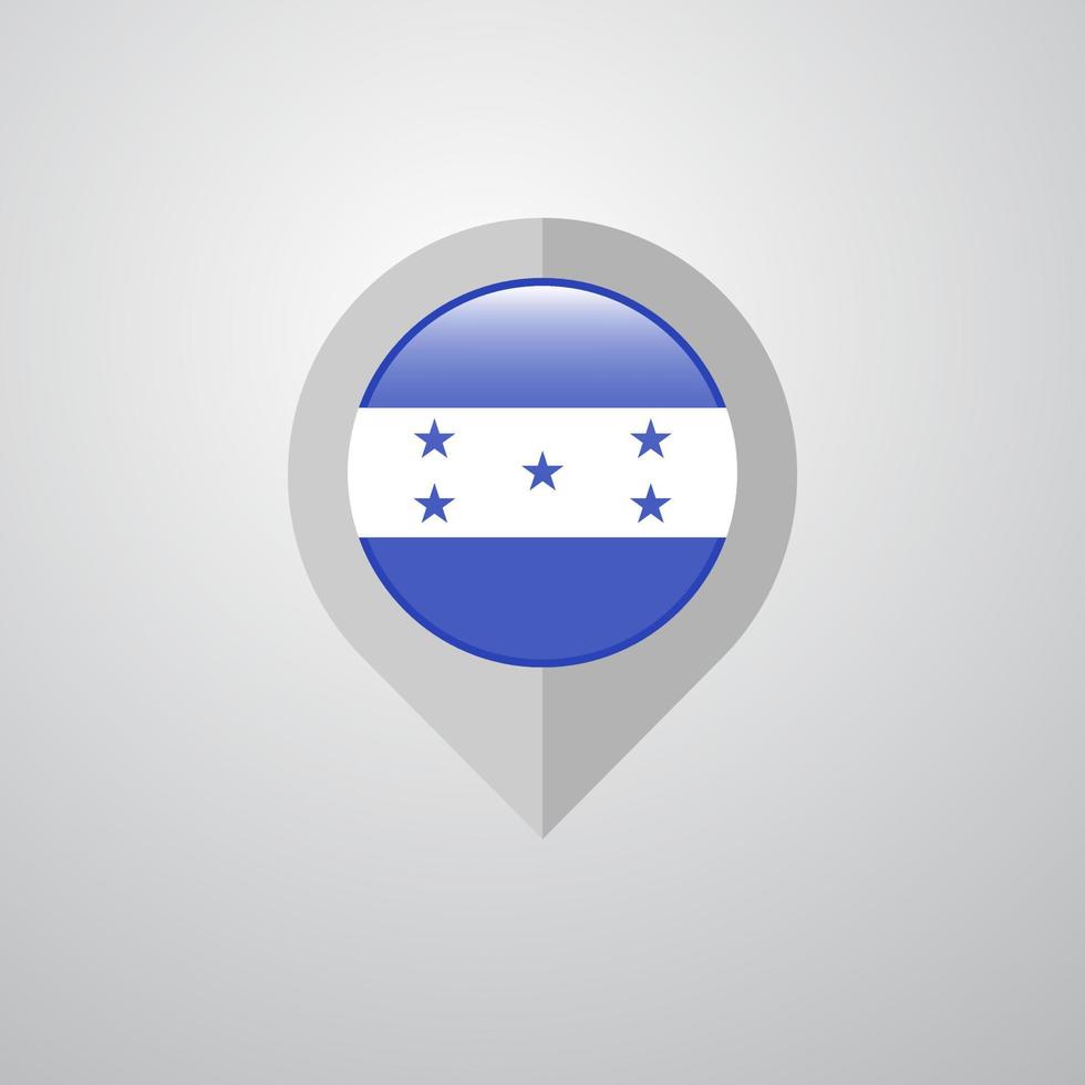 pointeur de navigation de carte avec le vecteur de conception du drapeau du honduras