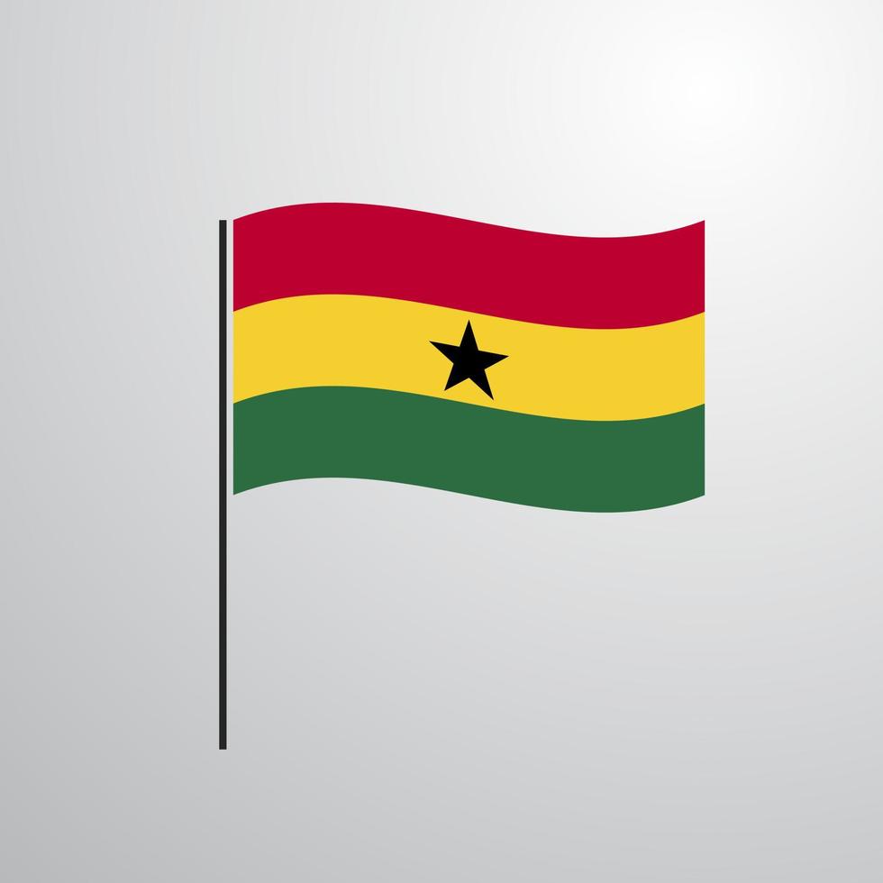 ghana agitant le drapeau vecteur