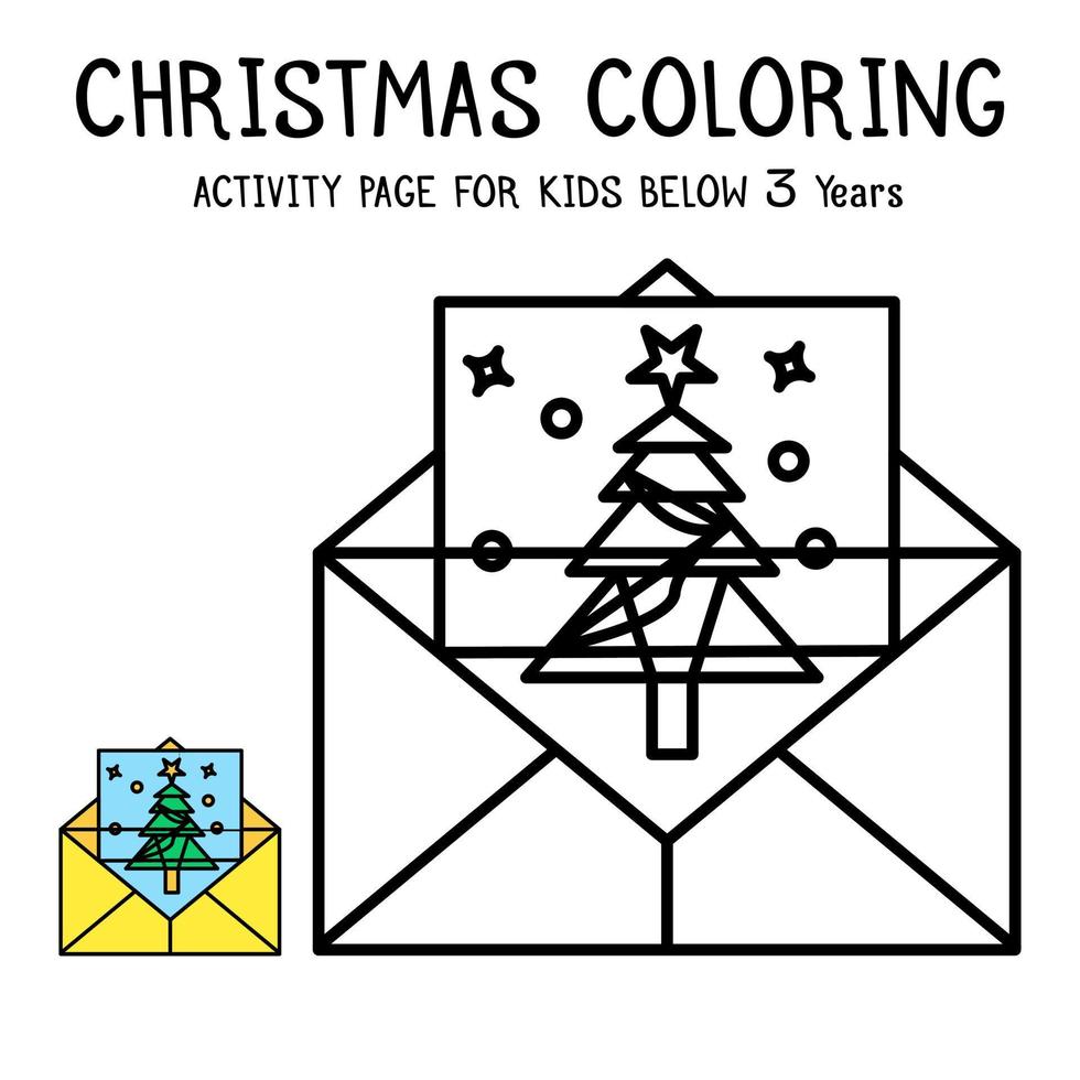 Livre d'activités de coloriage de Noël pour les enfants de moins de 3 ans vecteur